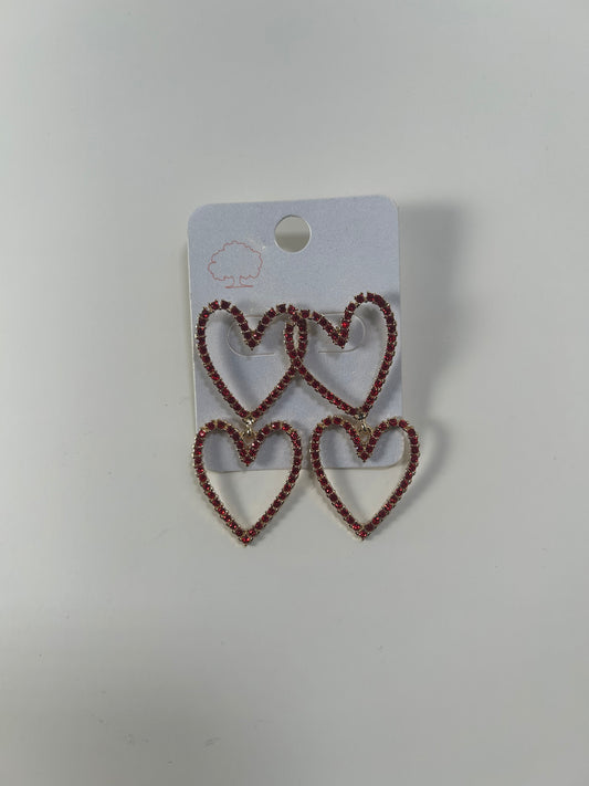 2 pair, Red and Gold Earrings.