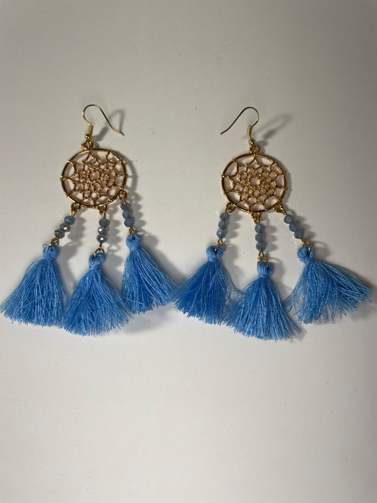 Blue Feather Style Earings