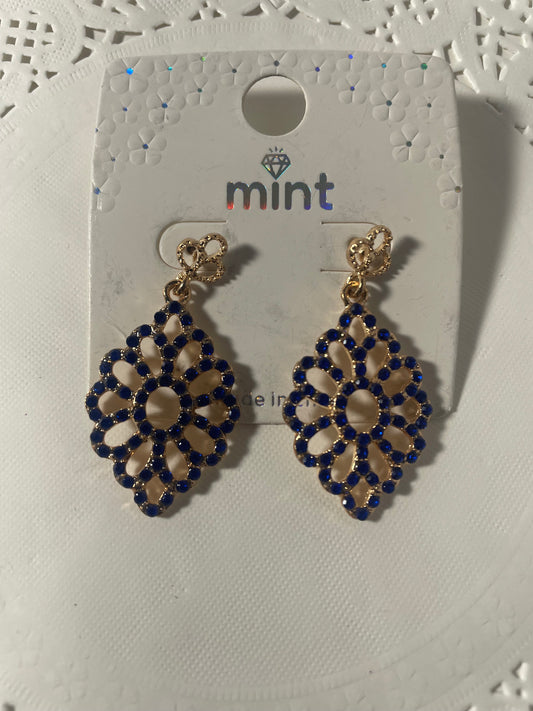 Blue and Gold Earrings